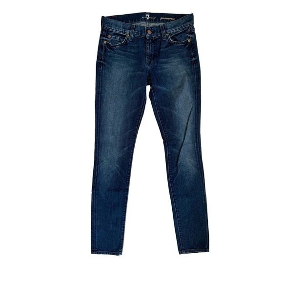 7 for All Mankind Gwenevere Jeans Skinny Jegging Dark Wash Blue Denim Pants Sz26 - Picture 1 of 11